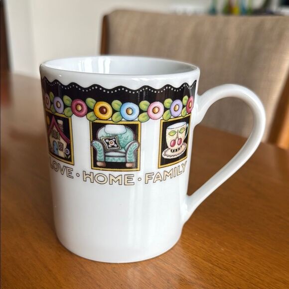 Mary Engelbreit Mug LOVE HOME FAMILY FRIEND - Picture 1 of 6